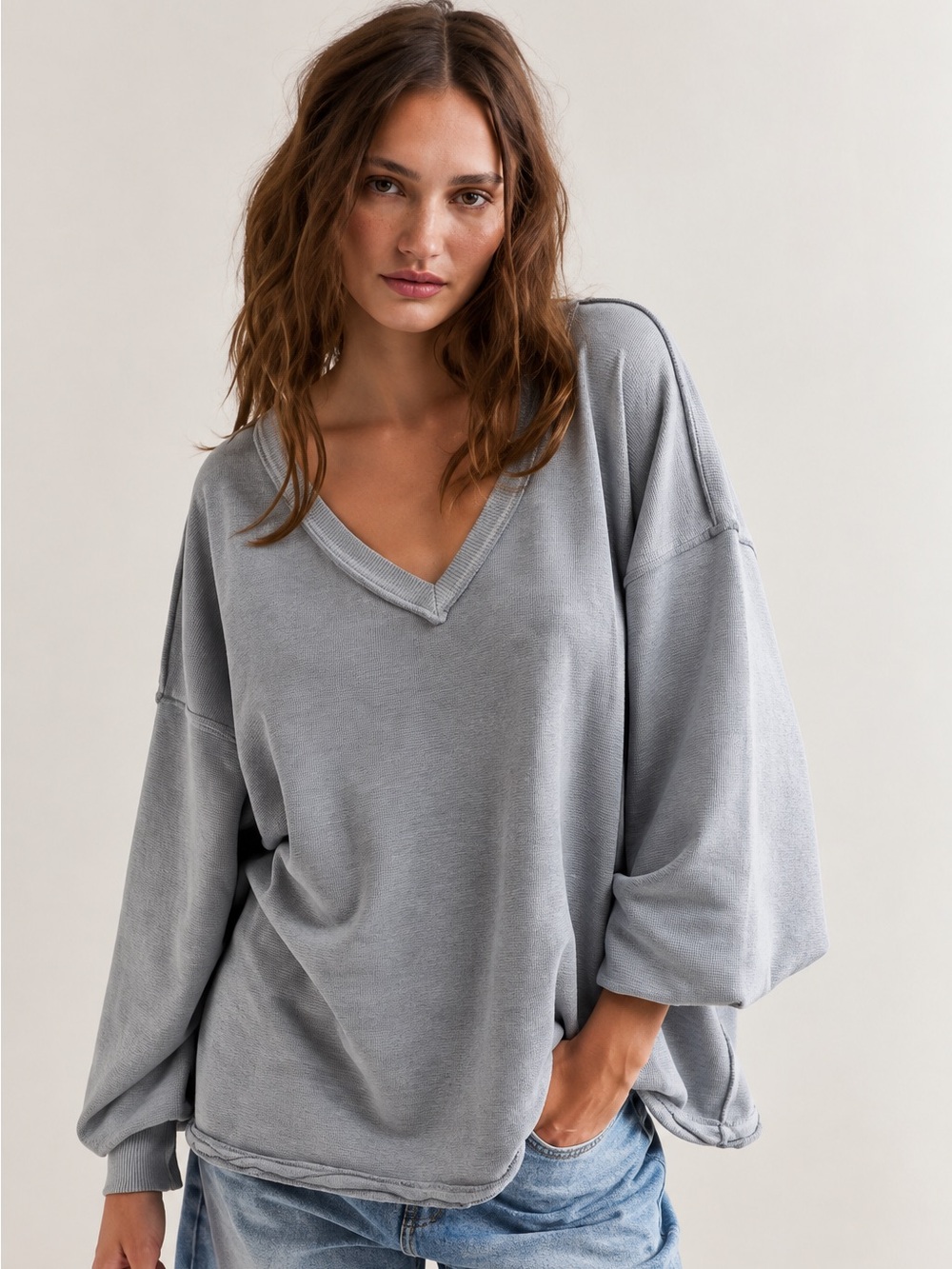 Free People We The Free Venice V-Neck Sweatshirt